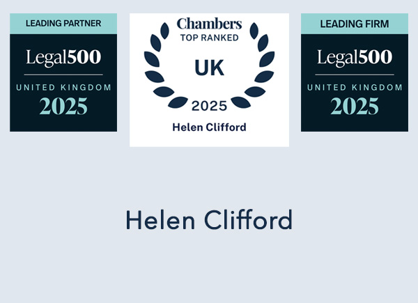 Helen Clifford Law and Helen Clifford are proud to have been ranked in Legal 500 and Chambers & Partners