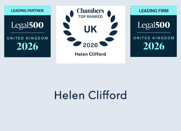 Helen Clifford Law and Helen Clifford are proud to have been ranked in Legal 500 and Chambers & Partners
